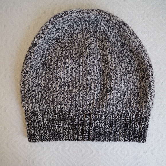 J.Crew Ribbed Knit Black and White Beanie - Picture 2 of 2